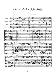 String Quartet No.5 in B Flat Major, D.68: partitura completa by Franz Schubert