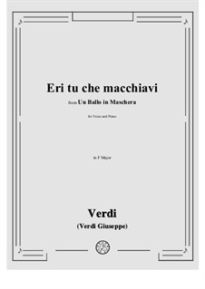 A Masked Ball: Eri tu che macchiavi in F Major by Giuseppe Verdi