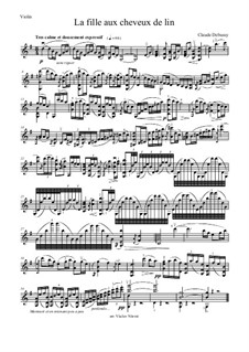 No.8 La fille aux cheveux de lin: para violino by Claude Debussy