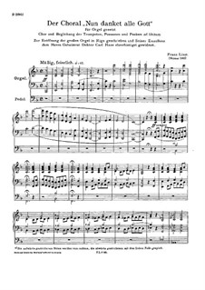 Nun danket alle Gott, S.61: Nun danket alle Gott by Franz Liszt
