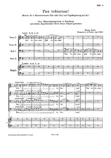 Pax vobiscum, S.64: Pax vobiscum by Franz Liszt