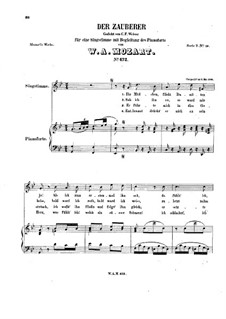 Der Zauberer, K.472: Para vocais e piano by Wolfgang Amadeus Mozart