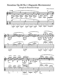 Sonatina No.1: Movement II, for guitar by Muzio Clementi