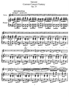 Fantasia on Themes from 'Carmen' by Bizet, Op.25: arranjo para violino e piano by Pablo de Sarasate