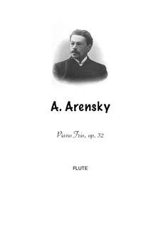 Piano Trio No.1 in D Minor, Op.32: Version for flute, bassoon and piano – solo parts by Anton Arensky