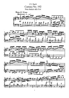 Nun danket alle Gott, BWV 192: Piano-vocal score by Johann Sebastian Bach