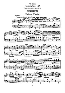 Es wartet alles auf dich (Everything Depends on You), BWV 187: Partitura Piano-vocal by Johann Sebastian Bach
