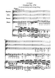 Es ist ein trotzig und verzagt Ding, BWV 176: Piano-vocal score by Johann Sebastian Bach