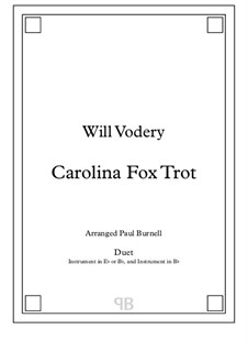 Carolina Fox Trot: For duet: instrument in Eb (or Bb) and instrument in Bb by Will Vodery