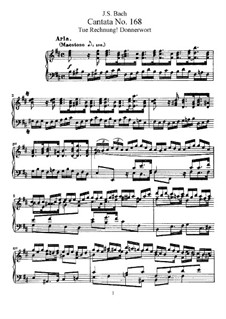 Tue Rechnung! Donnerwort, BWV 168: Piano-vocal score by Johann Sebastian Bach