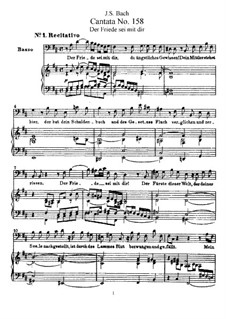 Der Friede sei mit dir, BWV 158: Piano-vocal score by Johann Sebastian Bach