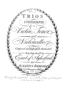 Two Trios Concertante for Violin, Viola and Cello, Op.13: partes by Ignazio Raimondi