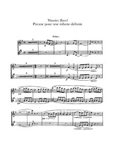 Pavane pour une infante défunte (Pavane for a Dead Princess), M.19: Para orquesta - partes em flautas by Maurice Ravel