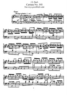 Das Ist Je Gewisslich Wahr (This is Certainly the Truth), BWV 141: Partitura Piano-vocal by Johann Sebastian Bach