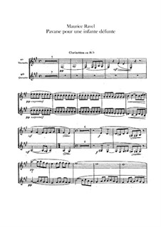 Pavane pour une infante défunte (Pavane for a Dead Princess), M.19: For orchestra – clarinets part by Maurice Ravel