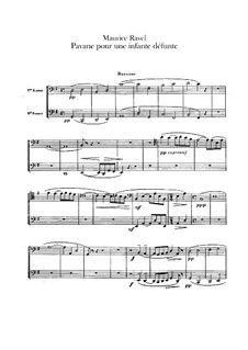 Pavane pour une infante défunte (Pavane for a Dead Princess), M.19: For orchestra – bassoons part by Maurice Ravel