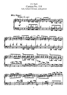 Ach, lieben Christen, seid getrost (Ah, Dear Christians, Be Comforted), BWV 114: Partitura Piano-vocal by Johann Sebastian Bach
