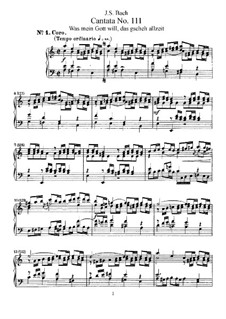 Was mein Gott will, das g'scheh allzeit, BWV 111: Piano-vocal score by Johann Sebastian Bach