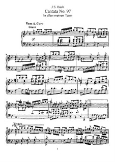 In allen meinen Taten, BWV 97: Piano-vocal score by Johann Sebastian Bach