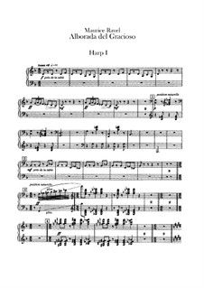 Miroirs for Orchestra, M.43a: Movement IV Alborada del gracioso – harps parts by Maurice Ravel