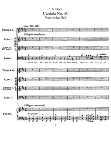 Nun ist das Heil und die Kraft, BWV 50: Piano-vocal score by Johann Sebastian Bach