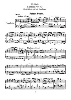 Gott fähret auf mit Jauchzen (God Has Gone Up with a Shout), BWV 43: arranjos para vozes e piano by Johann Sebastian Bach