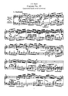 Geist und Seele wird verwirret, BWV 35: Arrangement for voices and piano by Johann Sebastian Bach