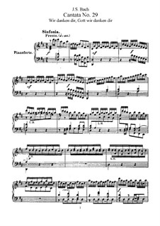 Wir danken dir, Gott, wir danken dir, BWV 29: Piano-vocal score by Johann Sebastian Bach