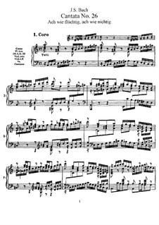 Ach wie flüchtig, ach wie nichtig (Ah How Fleeting, ah How Insubstantial), BWV 26: Partitura Piano-vocal by Johann Sebastian Bach