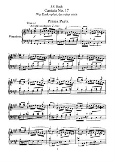 Wer Dank opfert, der preiset mich, BWV 17: Partitura Piano-vocal by Johann Sebastian Bach
