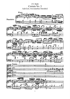 Ach Gott, wie manches Herzeleid (Oh God, How Much Heartache), BWV 3: Partitura Piano-vocal by Johann Sebastian Bach