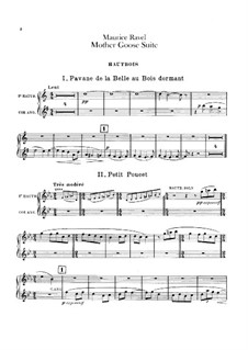Ma mère l'oye (Mother Goose). Suite, M.60: For orchestra – oboes and cor anglais part by Maurice Ravel
