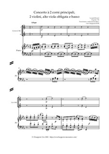 Concerto for Two Horns and Strings: Arrangement for piano and horns by Leopold Mozart