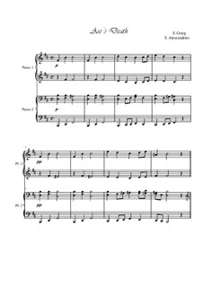 Suite No.1. Aase's Death, Op.46 No.2: para piano de quadro mãos by Edvard Grieg