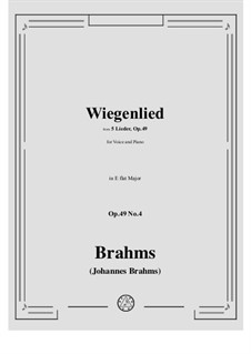 No.4 Cradle Song: Para vocais e piano by Johannes Brahms