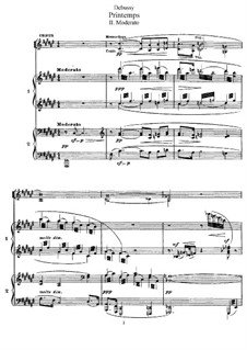 Printemps: No.2 Moderato, for Choir and Two Pianos Four Hands by Claude Debussy