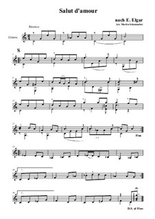 Salut d'amour (Love's Greeting), Op.12: Para Guitarra by Edward Elgar