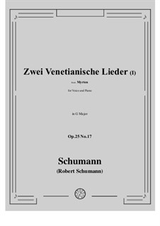 No.17 Venetian Song No.1: Para vocais e piano by Robert Schumann