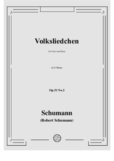 No.2 Volksliedchen (Folksong): Para vocais e piano by Robert Schumann