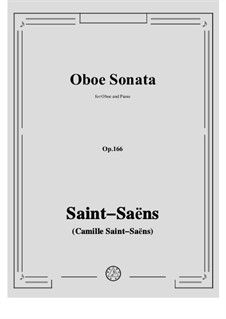 Sonata for Oboe and Piano in D Major, Op.166: partitura, parte solo by Camille Saint-Saëns