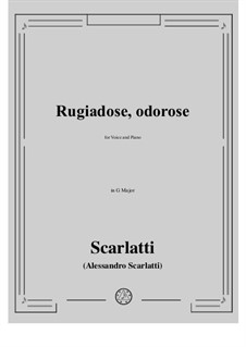 Rugiadose, odorose: Partitura Piano-vocal by Alessandro Scarlatti