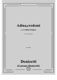 L'elisir d'amore (The Elixir of Love): Adina, credemi by Gaetano Donizetti