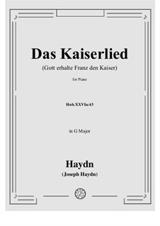 Austrian National Hymn, Hob.XXVIa/43: Para Piano by Joseph Haydn