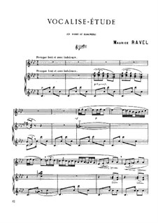 Vocalise-étude en forme de Habanera, M.51: Para Piano by Maurice Ravel