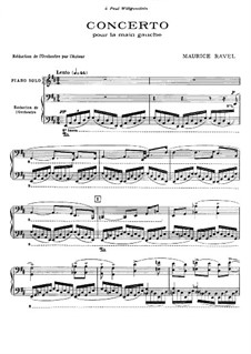 Concerto for the Left Hand in D Major, M.82: Arranjo para dois pianos by Maurice Ravel