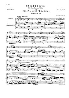 Sonata for Violin and Piano No.30 in C Major, K.403: partitura by Wolfgang Amadeus Mozart