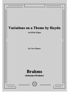 Variations on a Theme by Haydn, Op.56a: arranjo para piano by Johannes Brahms