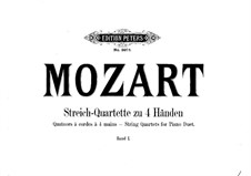 String Quartet No.15 in D Minor, K.421/K.417b: arranjos para pianos de quatro mãos - partes by Wolfgang Amadeus Mozart