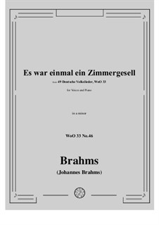 No.43-49: No.46 Es war einmal ein Zimmergesell by Johannes Brahms