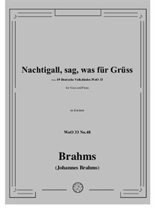 No.43-49: No.48 Nachtigall, sag, was fur Gruss by Johannes Brahms